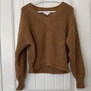 H&M Brown V-Neck Sweater